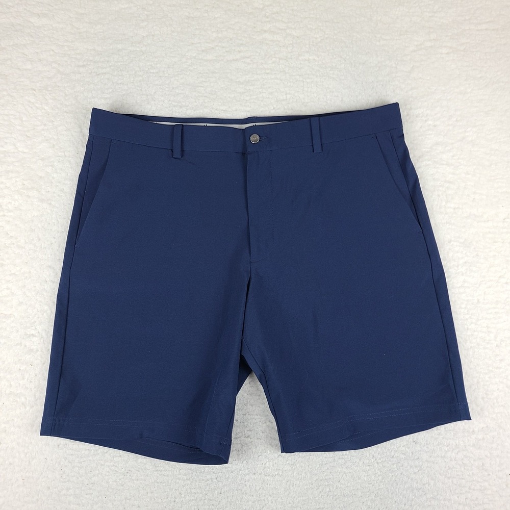 Callaway Shorts Mens 36 Navy Blue Solid 9" Inseam Hybrid Chino Performance Golf